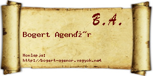 Bogert Agenór névjegykártya